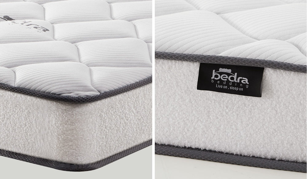 Pink/White Velvet Bed Frame with Mattress and Stylish Design Double Size