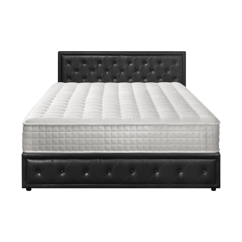Bed Frame with Mattress Gas Lift Leather/Fabric