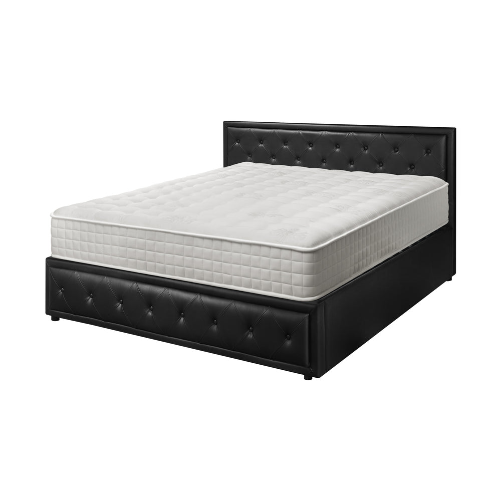 Bed Frame with Mattress Gas Lift Leather/Fabric