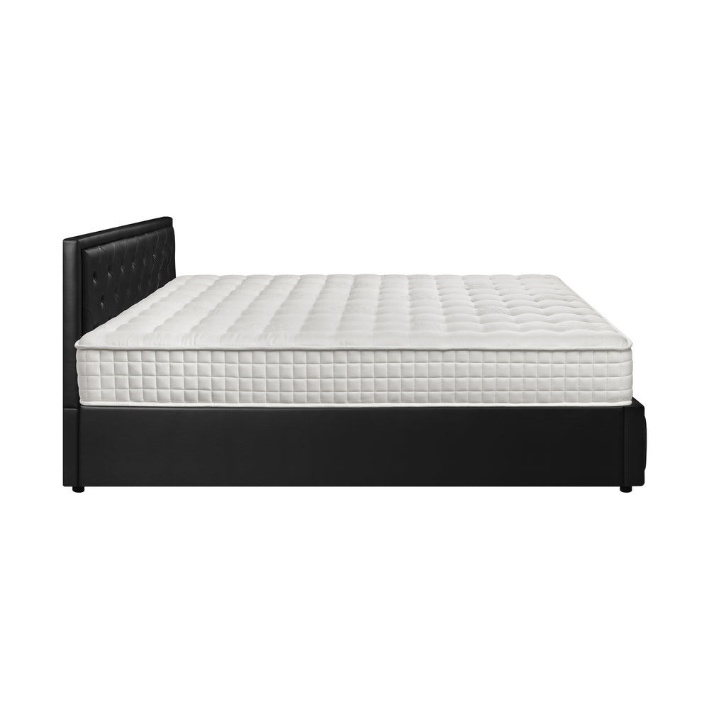 Bed Frame with Mattress Gas Lift Leather/Fabric