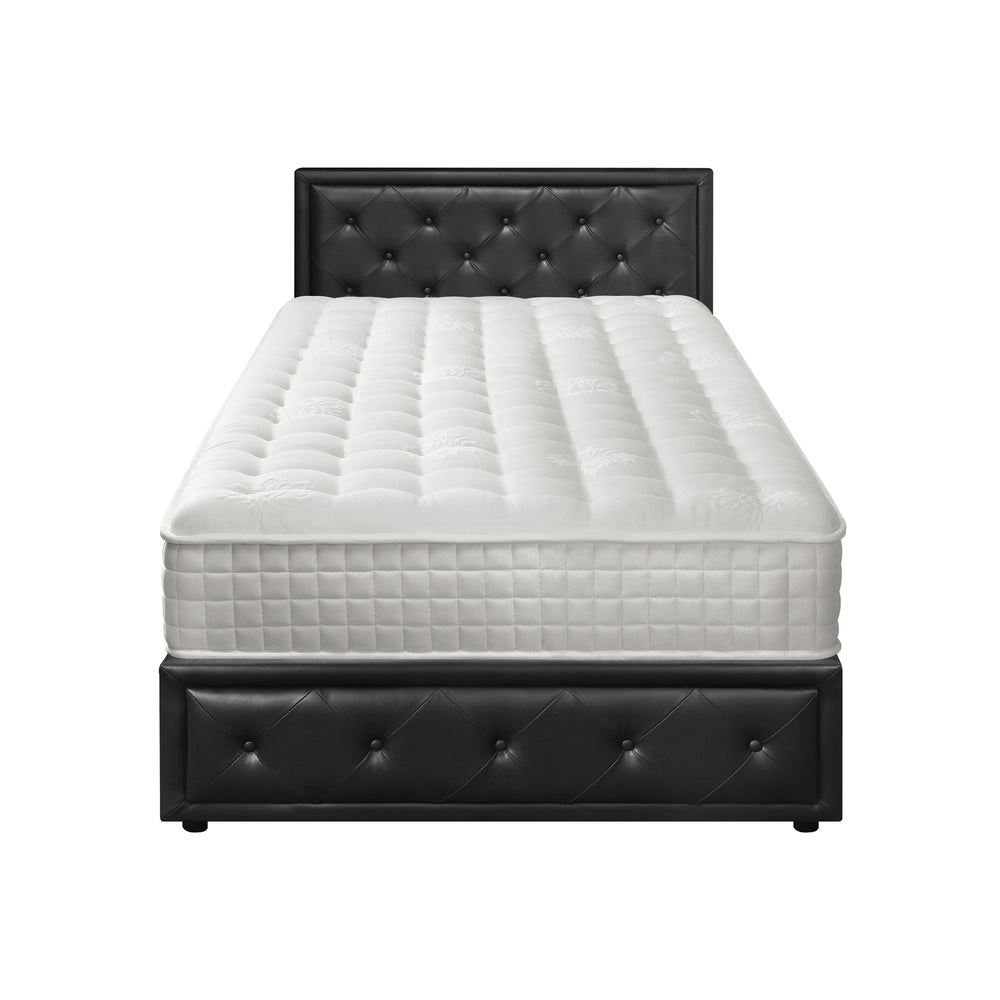 Bed Frame with Mattress Gas Lift Leather/Fabric