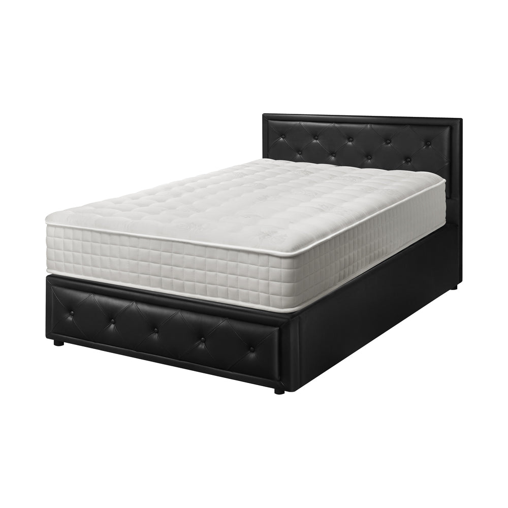 Bed Frame with Mattress Gas Lift Leather/Fabric