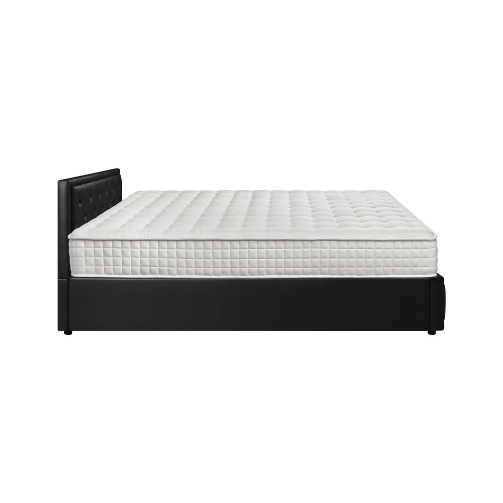Bed Frame with Mattress Gas Lift Leather/Fabric