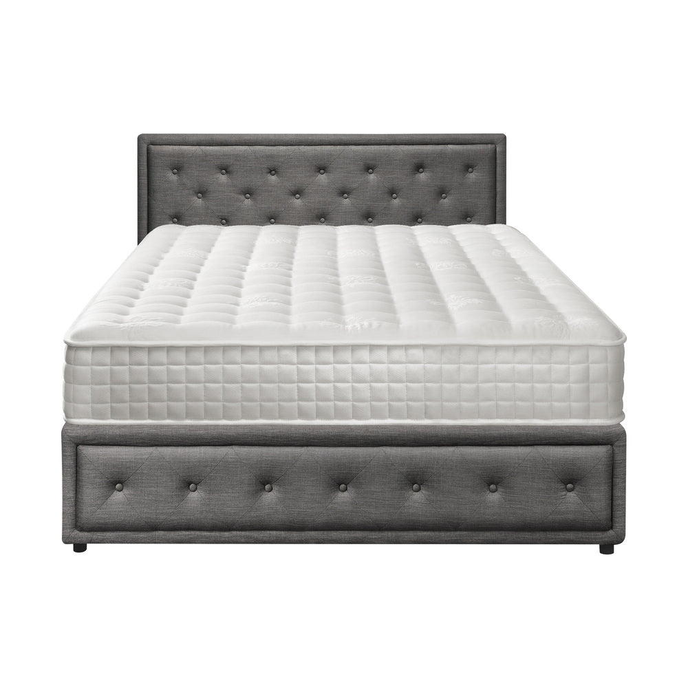 Bed Frame with Mattress Gas Lift Leather/Fabric
