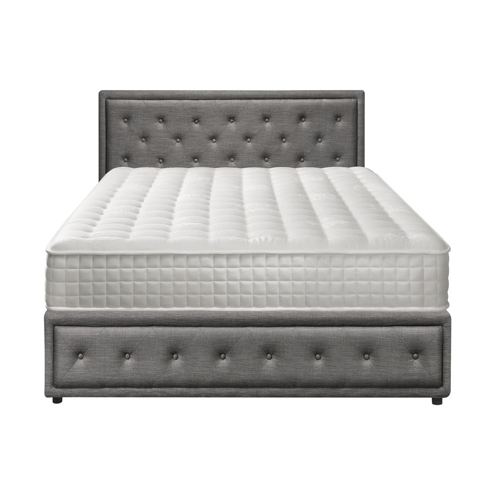 Bed Frame with Mattress Gas Lift Leather/Fabric