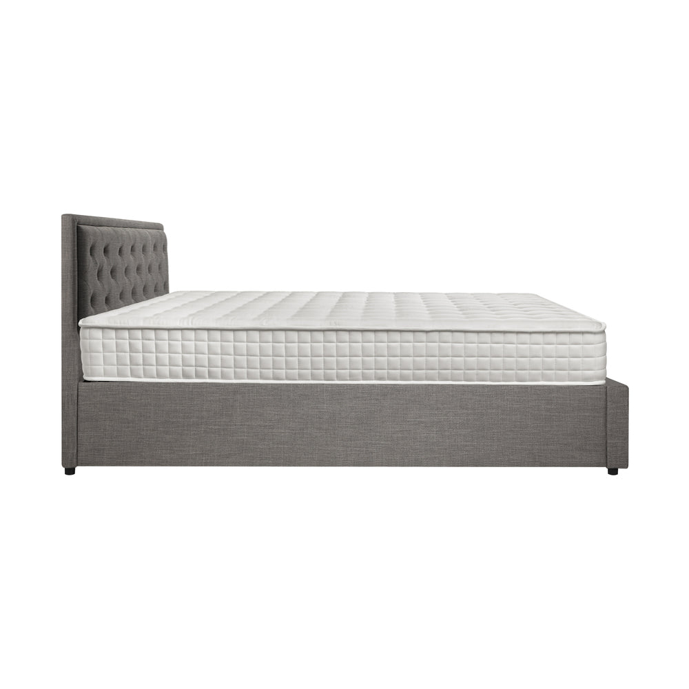 Bed Frame with Mattress Gas Lift Leather/Fabric