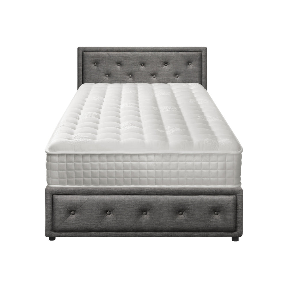 Bed Frame with Mattress Gas Lift Leather/Fabric