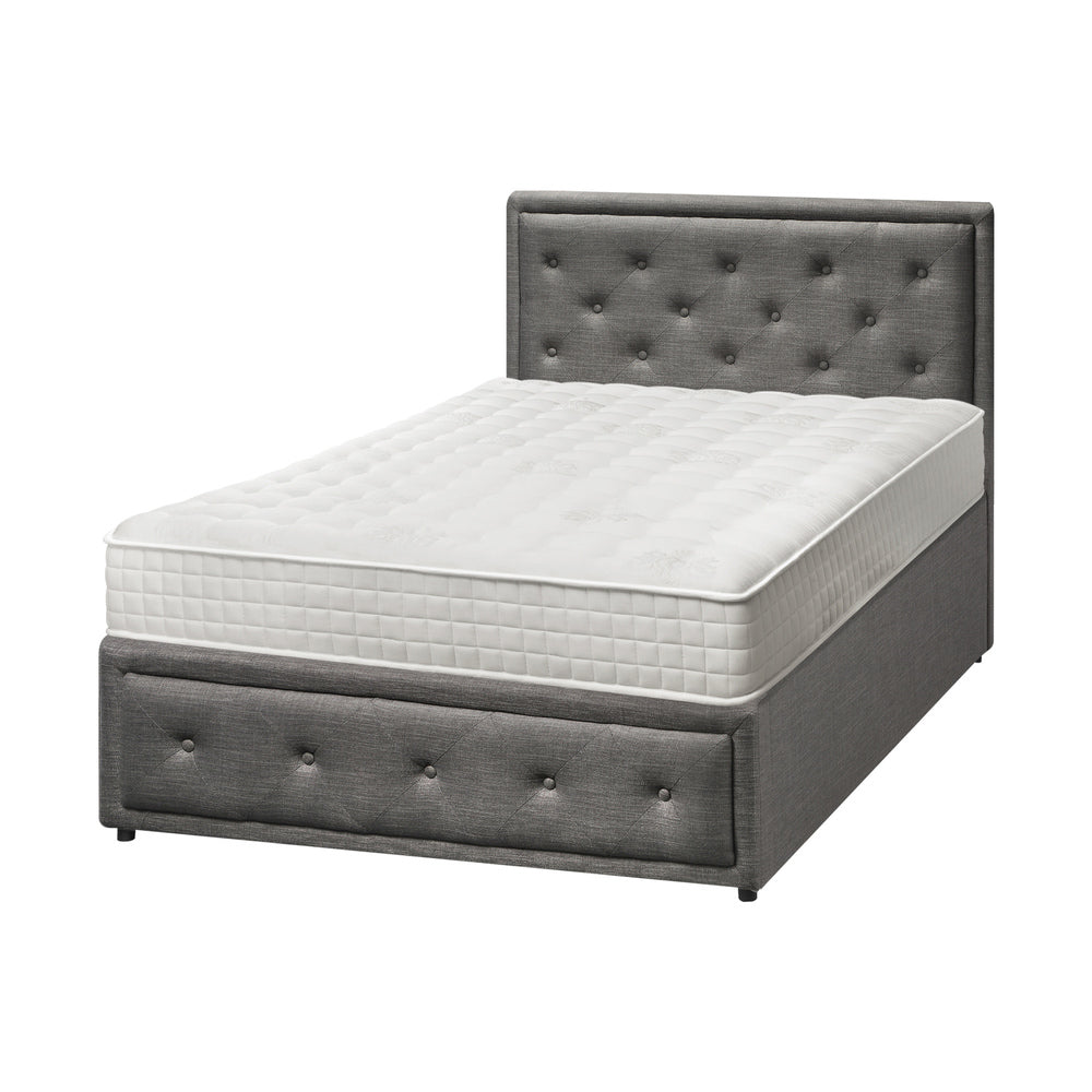 Bed Frame with Mattress Gas Lift Leather/Fabric