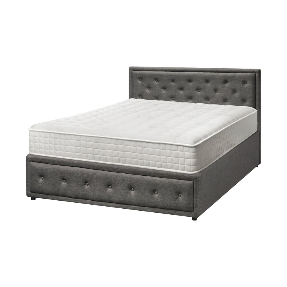 Bed Frame with Mattress Gas Lift Leather/Fabric