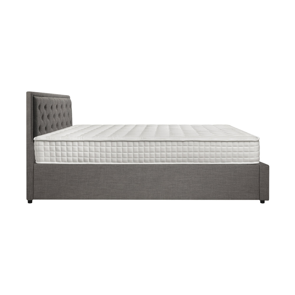 Bed Frame with Mattress Gas Lift Leather/Fabric