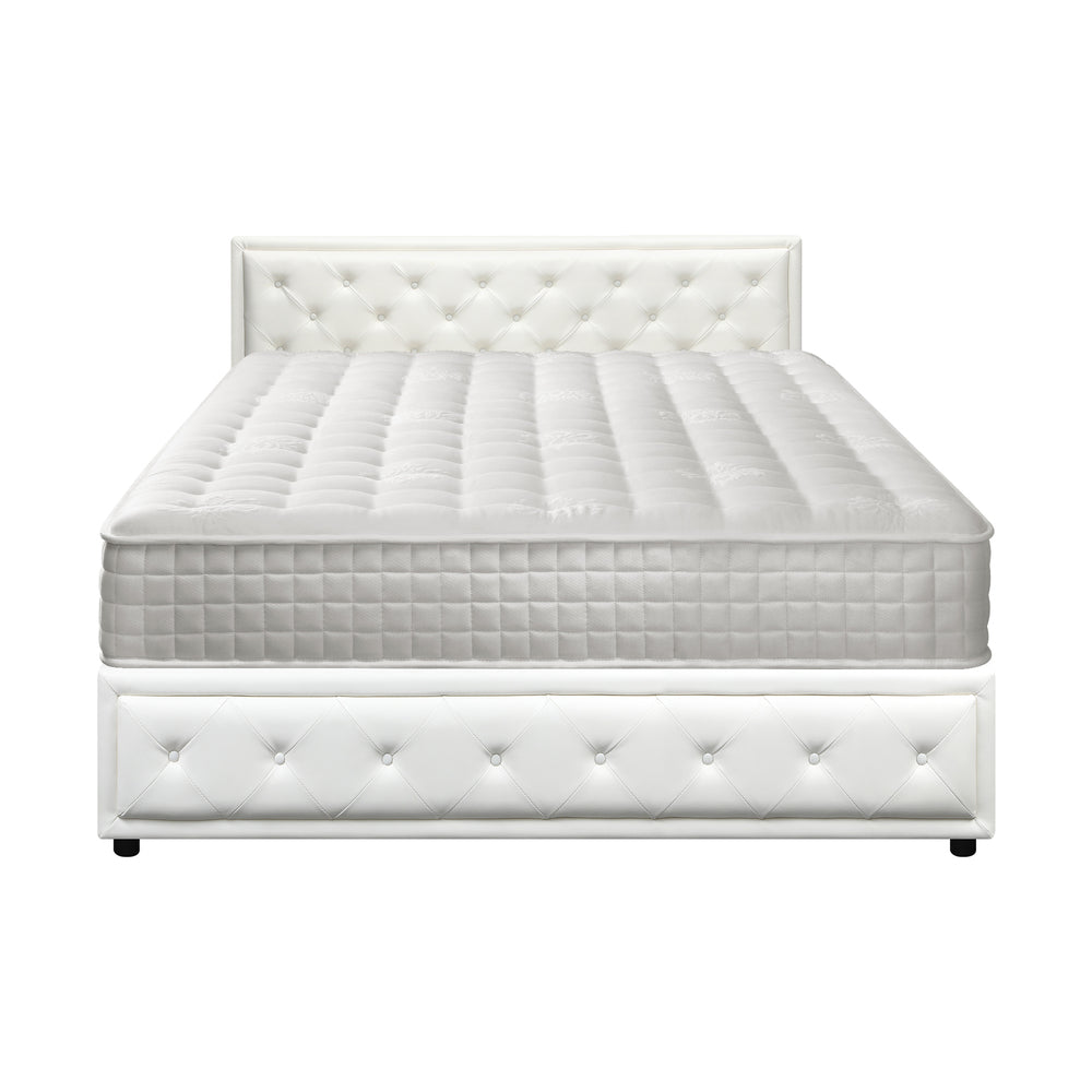 Bed Frame with Mattress Gas Lift Leather/Fabric