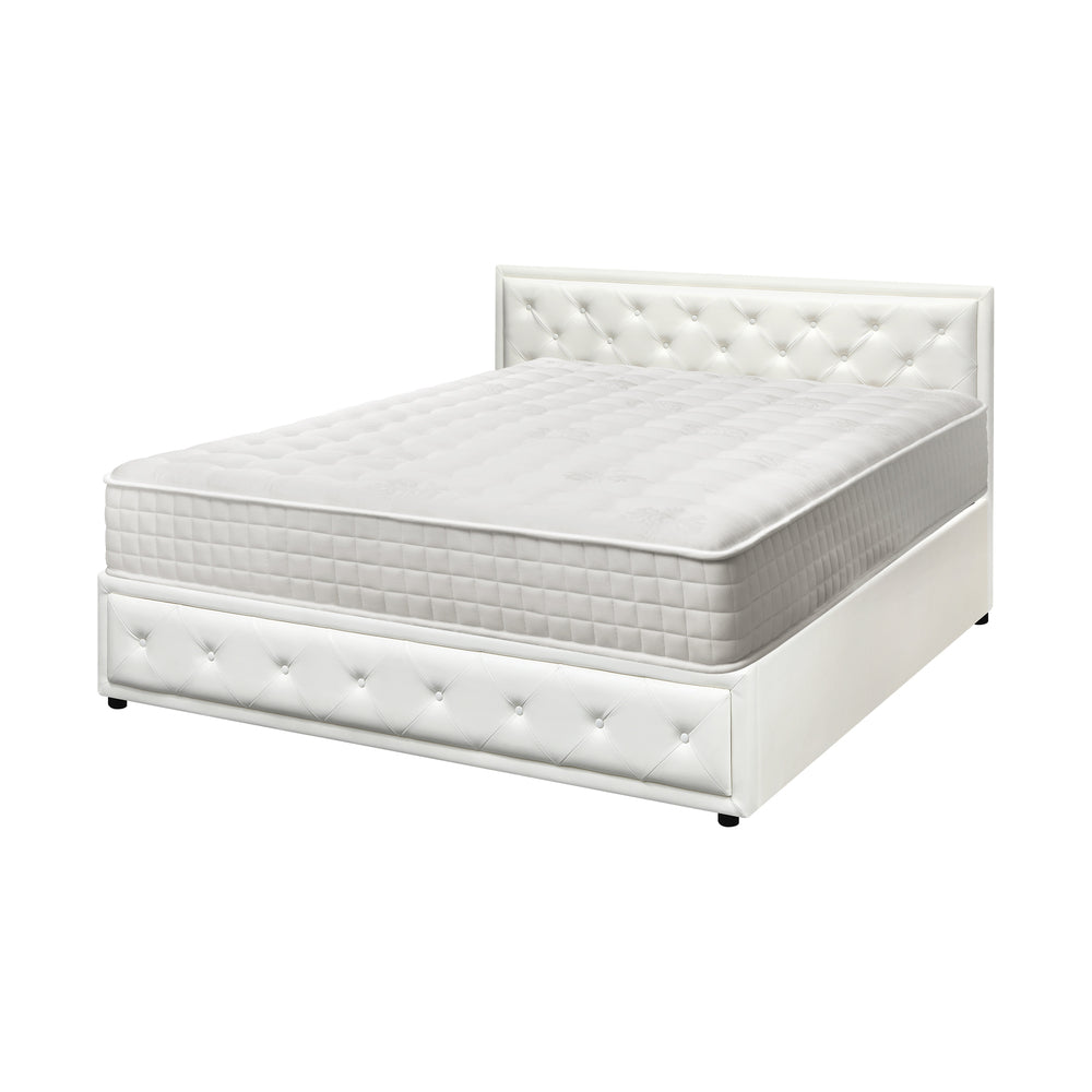 Bed Frame with Mattress Gas Lift Leather/Fabric