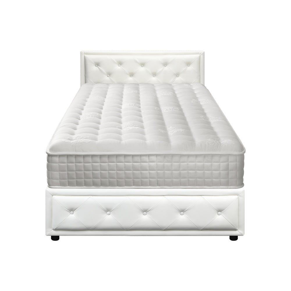 Bed Frame with Mattress Gas Lift Leather/Fabric