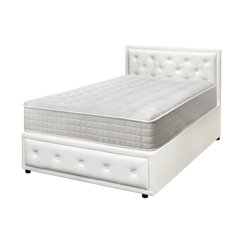 Bed Frame with Mattress Gas Lift Leather/Fabric