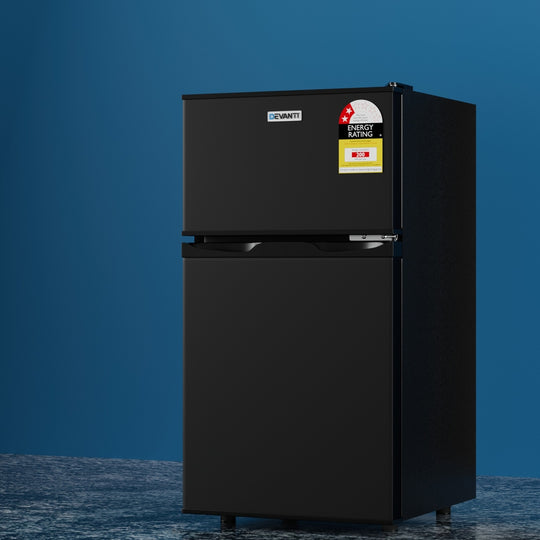 Devanti 85L Bar Fridge Mini Freezer Refrigerator Black