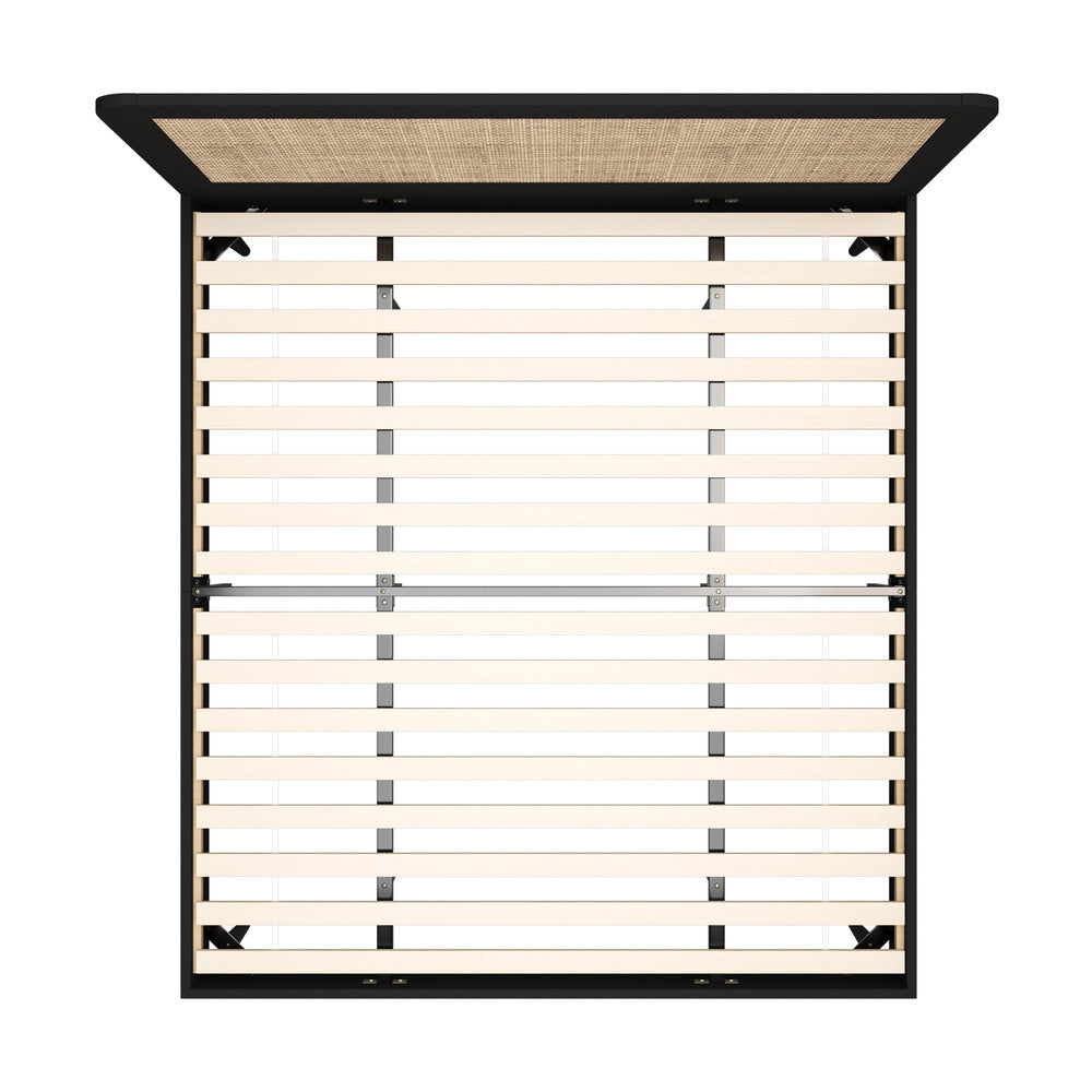 Wooden Bed Frame Rattan Headboard Q/D/K/KS/S