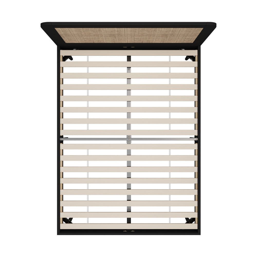 Wooden Bed Frame Rattan Headboard Q/D/K/KS/S