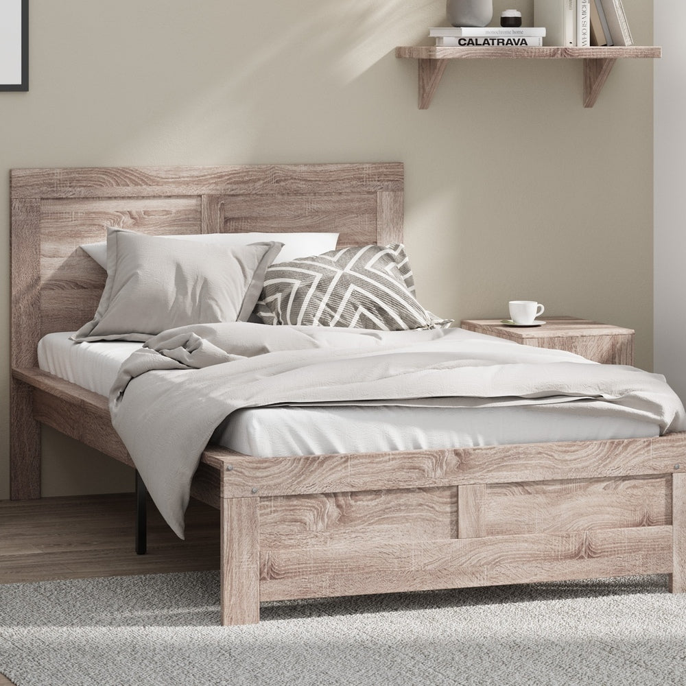 Wooden Bed Frame Contemporary Light Oak