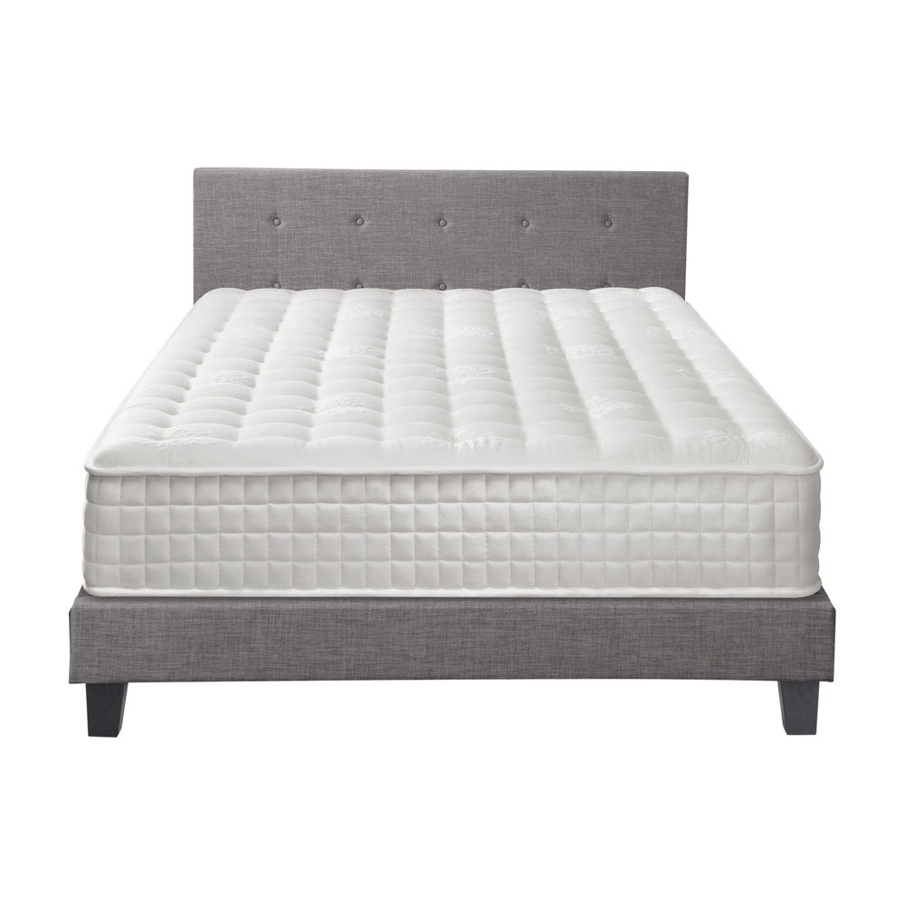 D/K/KS/Q/S Wooden Bed Frame Platform Base with Spring Mattress