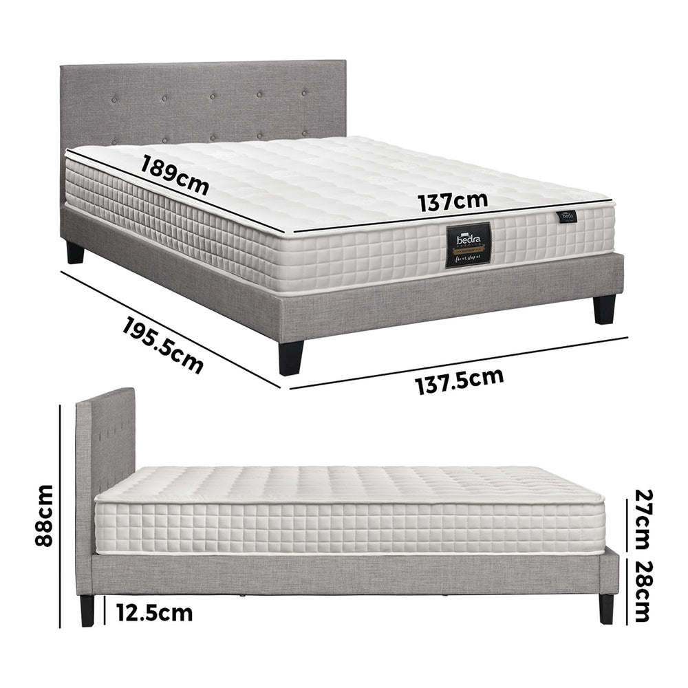 D/K/KS/Q/S Wooden Bed Frame Platform Base with Spring Mattress