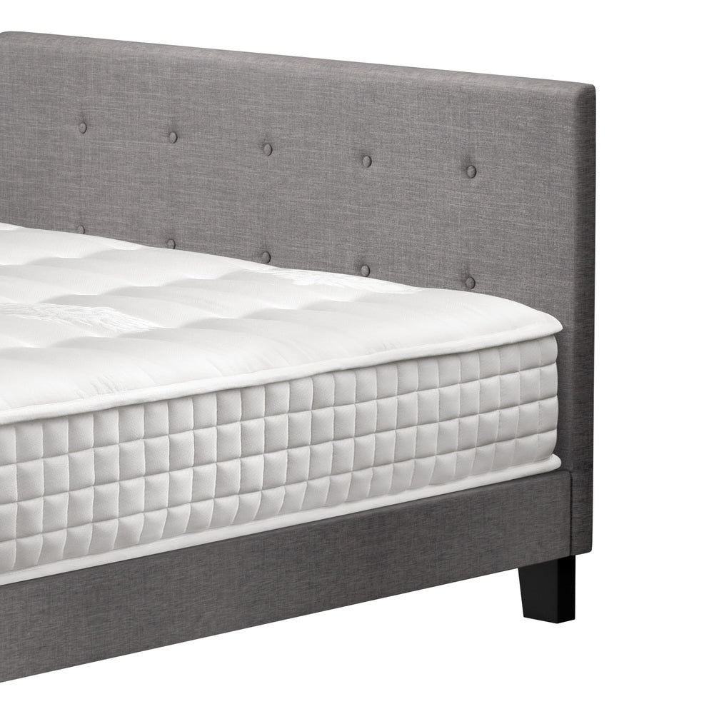 D/K/KS/Q/S Wooden Bed Frame Platform Base with Spring Mattress