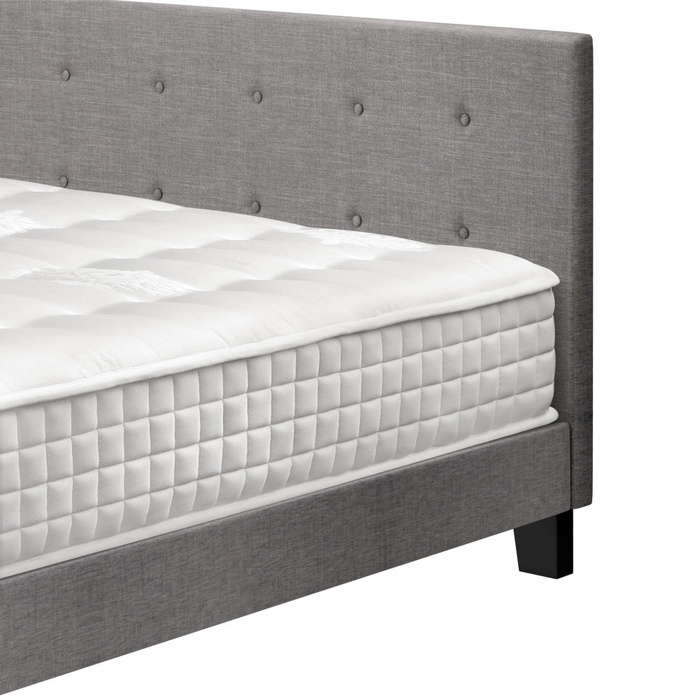 D/K/KS/Q/S Wooden Bed Frame Platform Base with Spring Mattress