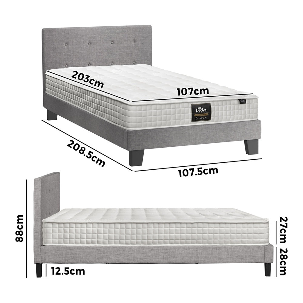 D/K/KS/Q/S Wooden Bed Frame Platform Base with Spring Mattress