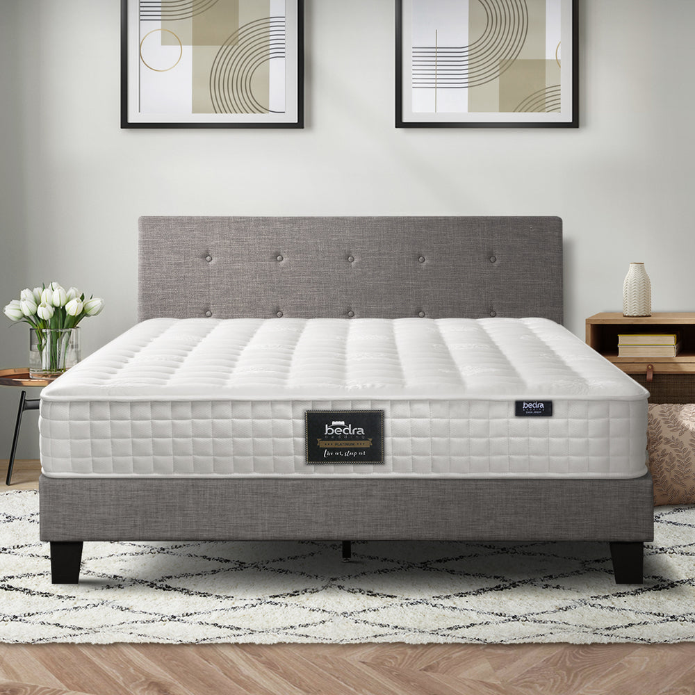 D/K/KS/Q/S Wooden Bed Frame Platform Base with Spring Mattress