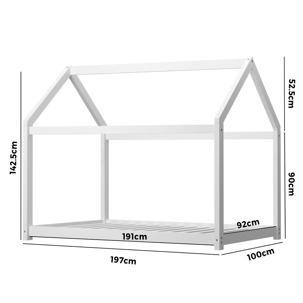 Kids Bed Frame With Single Mattress Set House Style