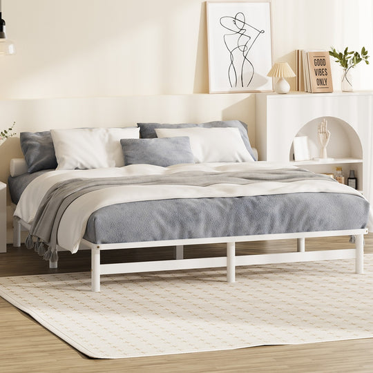 Double/King Single/Queen Wooden Bed Frame Solid Pine Timber White