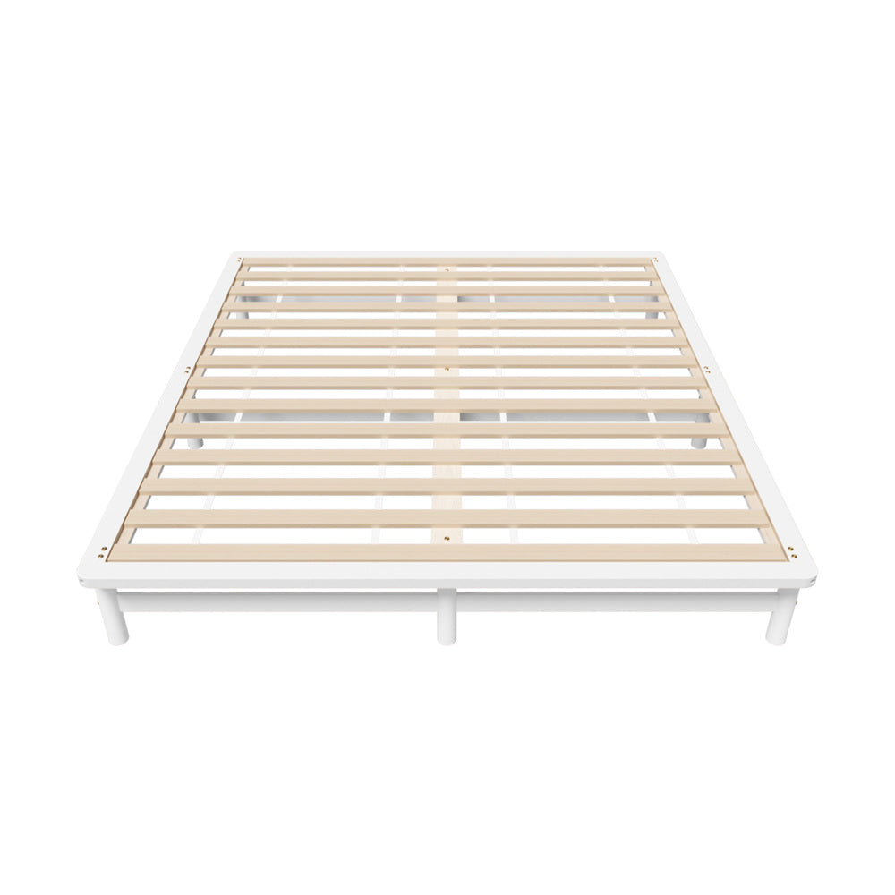 Double/King Single/Queen Wooden Bed Frame Solid Pine Timber White