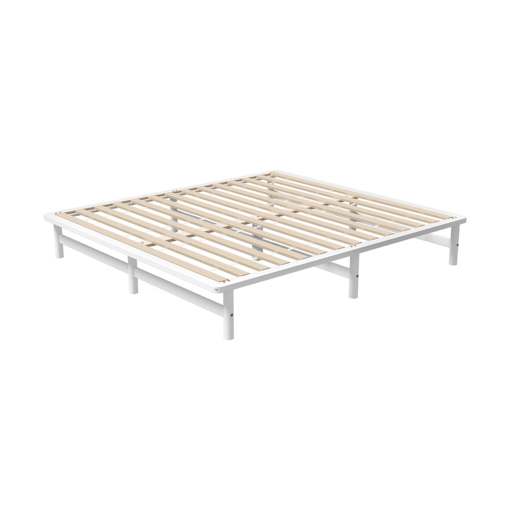 Double/King Single/Queen Wooden Bed Frame Solid Pine Timber White
