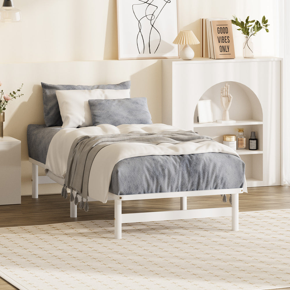 Double/King Single/Queen Wooden Bed Frame Solid Pine Timber White