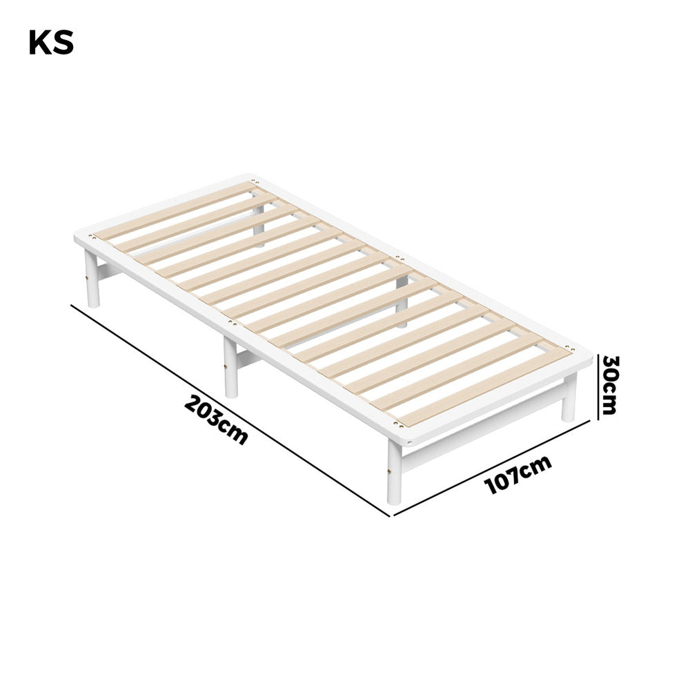 Double/King Single/Queen Wooden Bed Frame Solid Pine Timber White