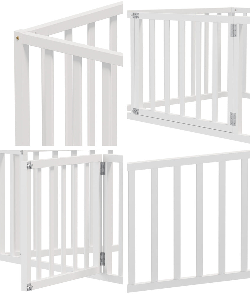 2-in-1 Kids Bed Frame Toddler Play Centre Guard Fence White