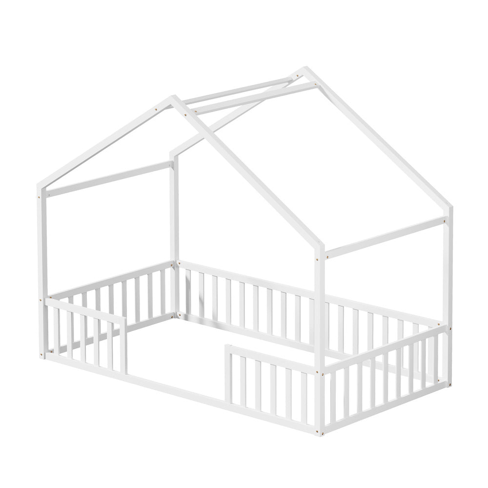 King Single Kids Wooden Bed Frame With Timber Base Natural Finish Bedroom Furniture