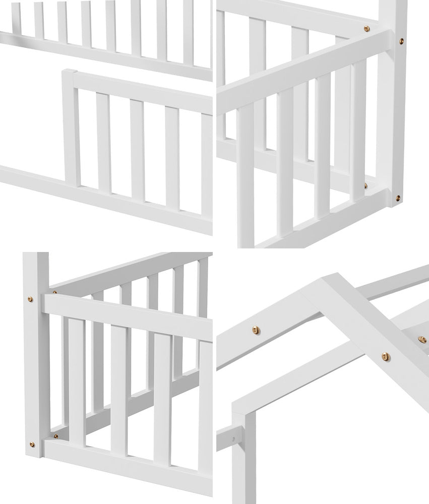 King Single Kids Wooden Bed Frame With Timber Base Natural Finish Bedroom Furniture