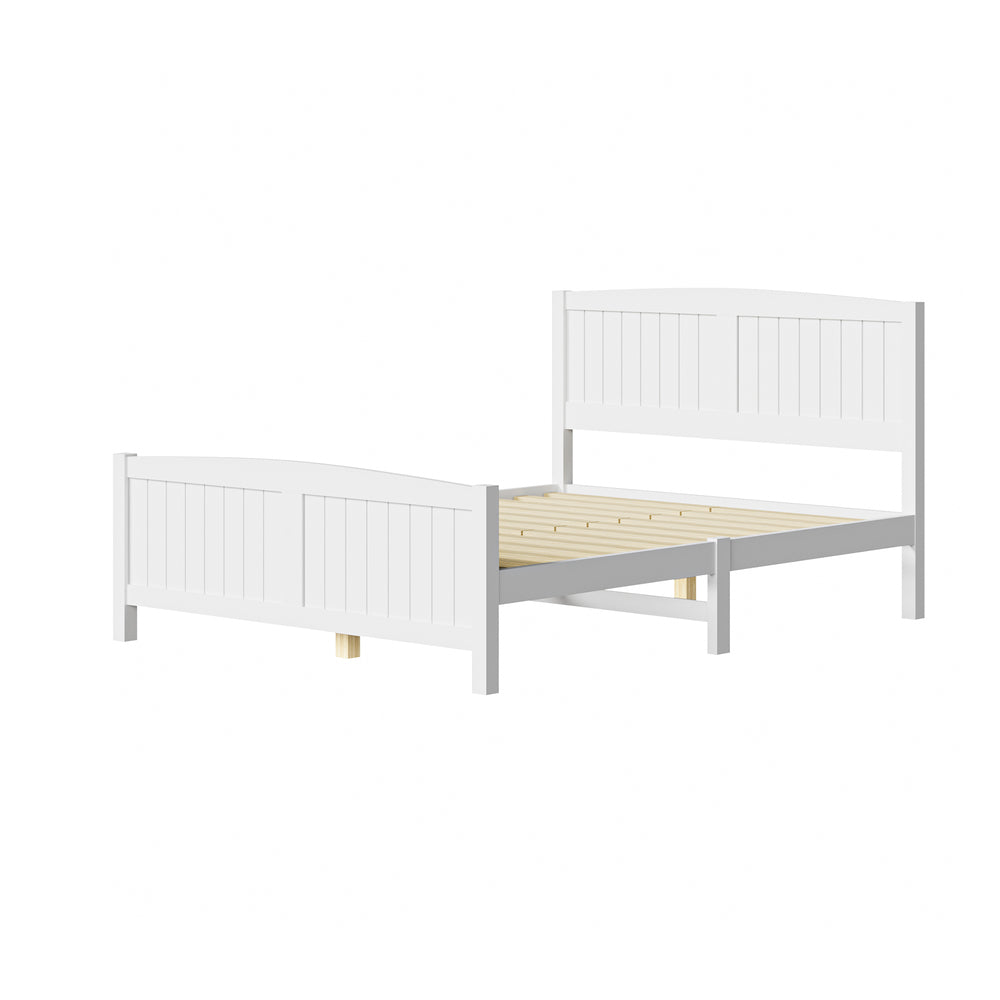 Timber Platform White Bed Frame