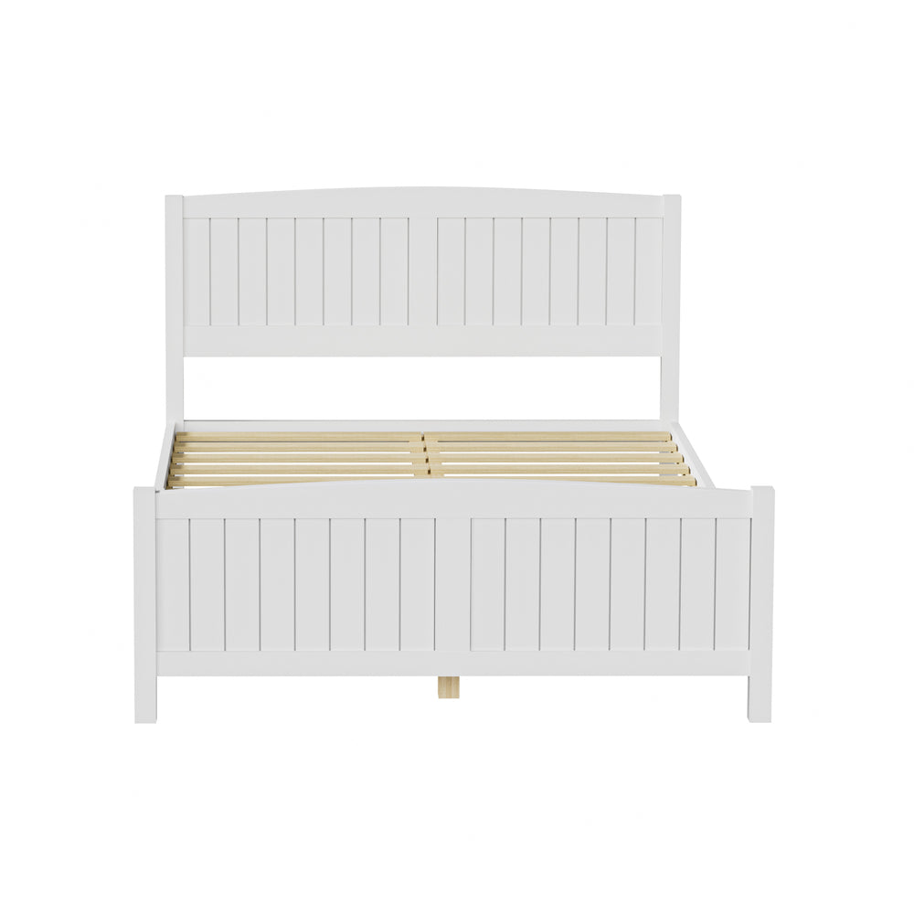 Timber Platform White Bed Frame