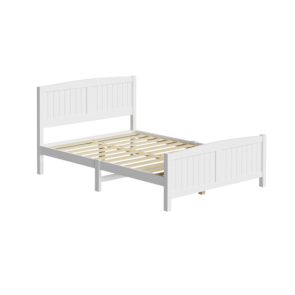 Timber Platform White Bed Frame