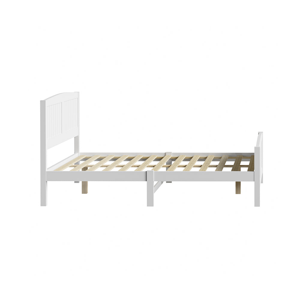 Timber Platform White Bed Frame