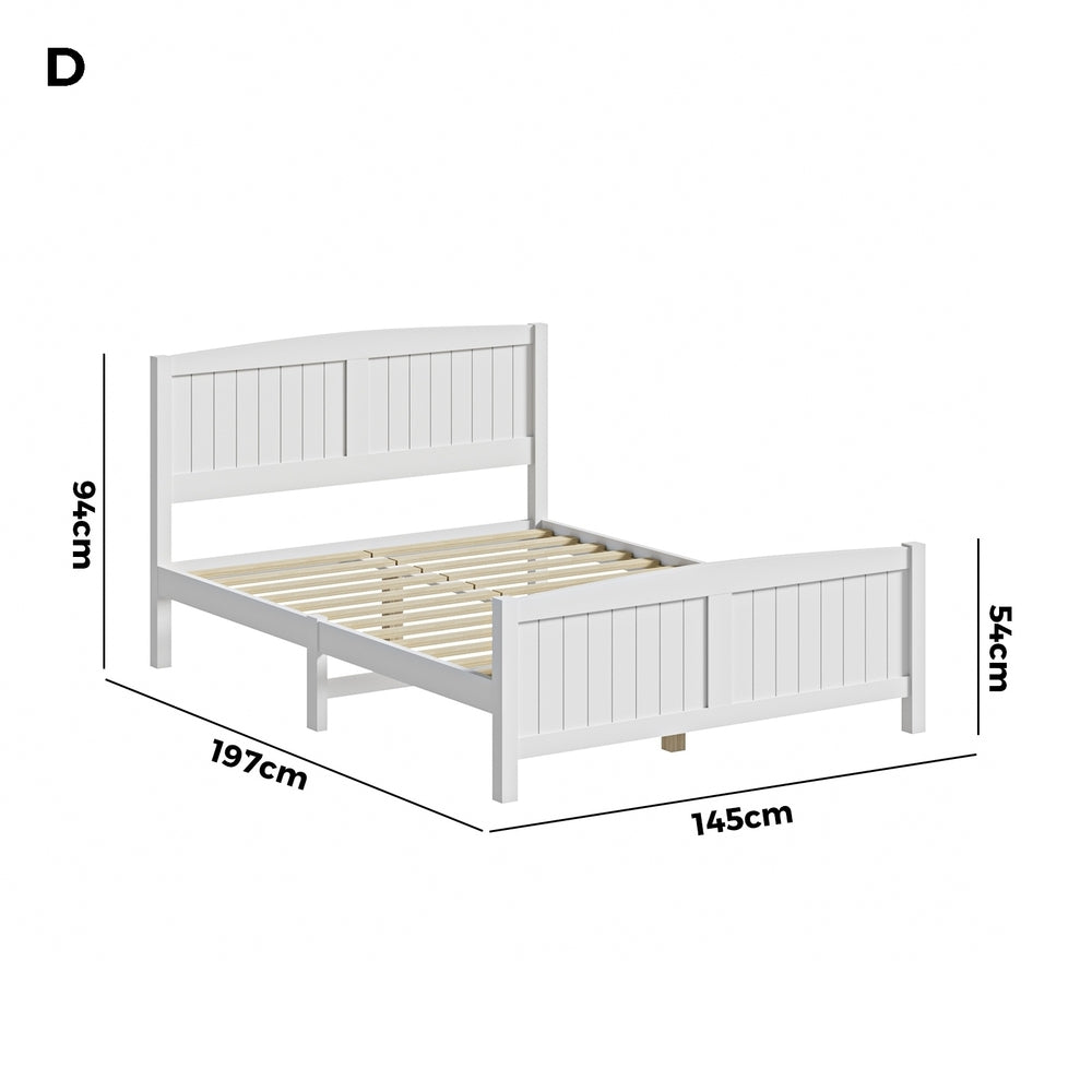 Timber Platform White Bed Frame