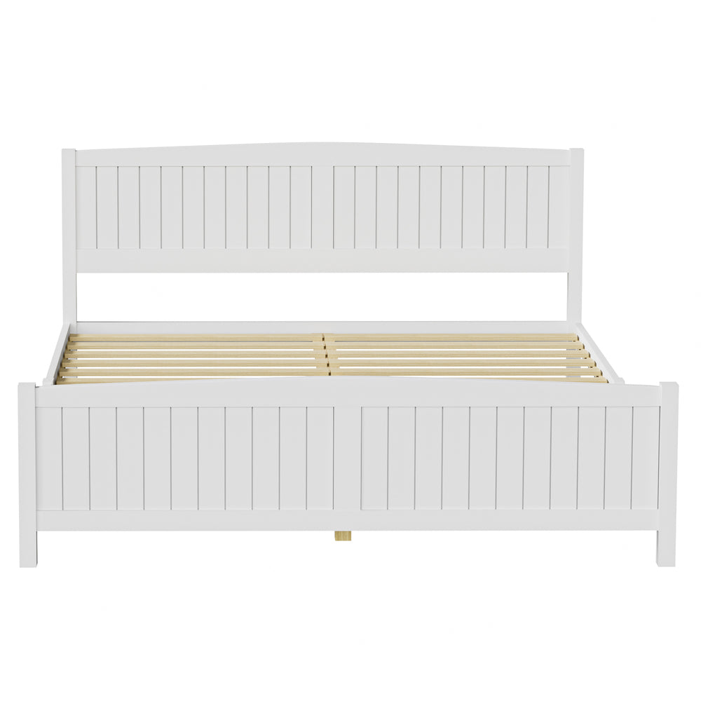Timber Platform White Bed Frame