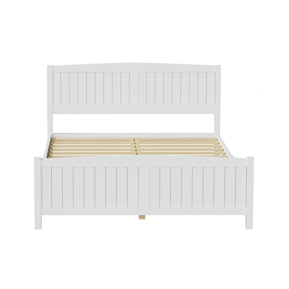 Timber Platform White Bed Frame