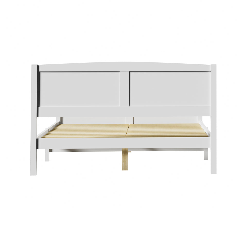 Timber Platform White Bed Frame