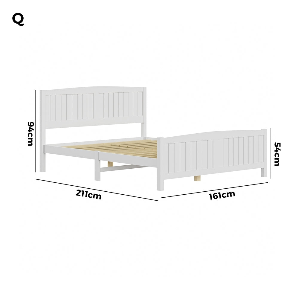Timber Platform White Bed Frame