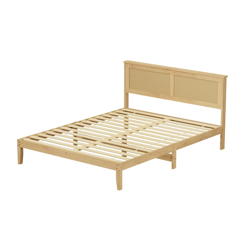 Wooden Queen Bed Frame Natural 213x161x94cm