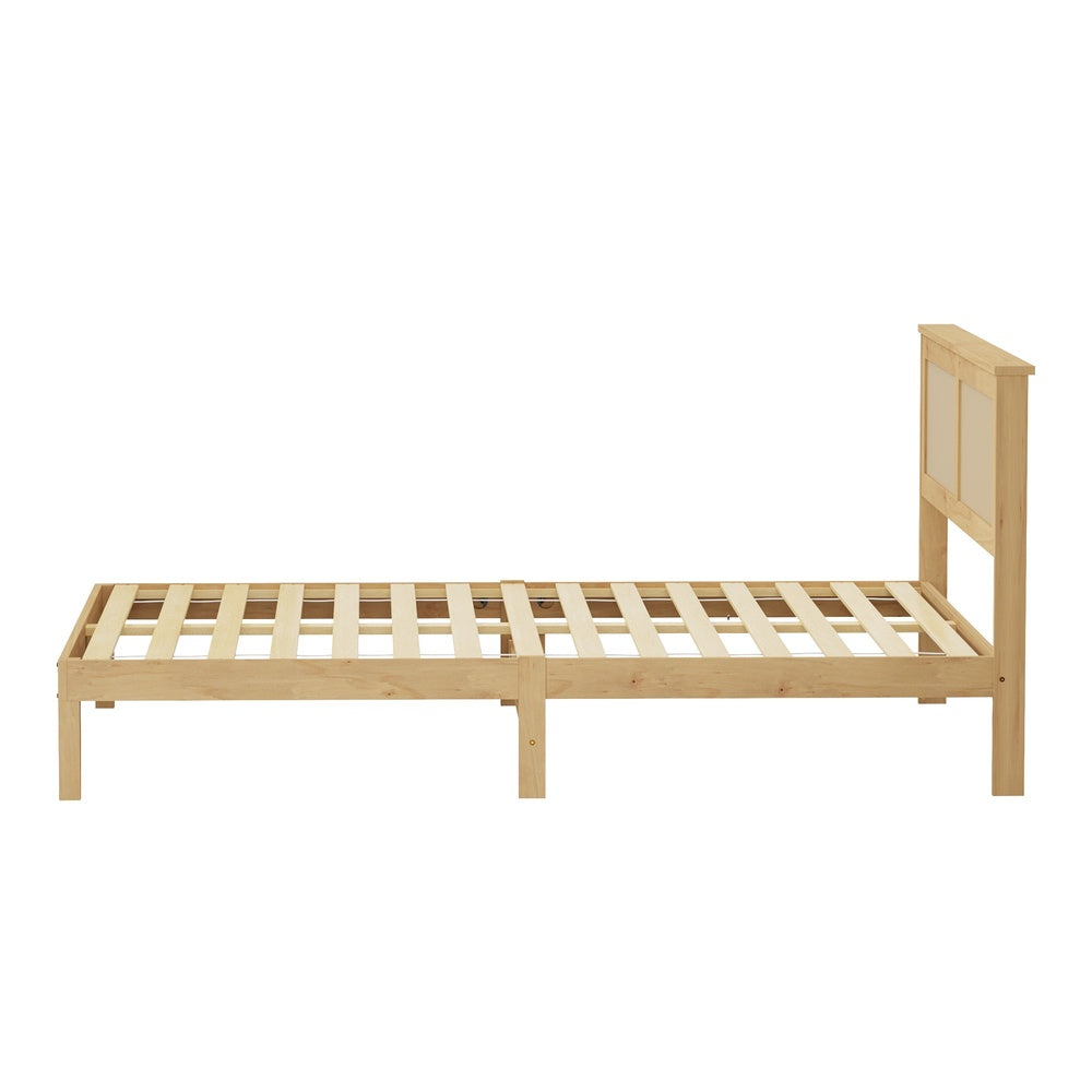 Wooden Queen Bed Frame Natural 213x161x94cm