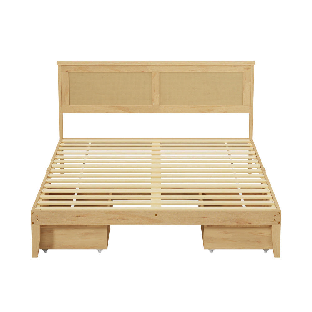 Queen Wooden Bed Frame With Storage 213x161x94cm