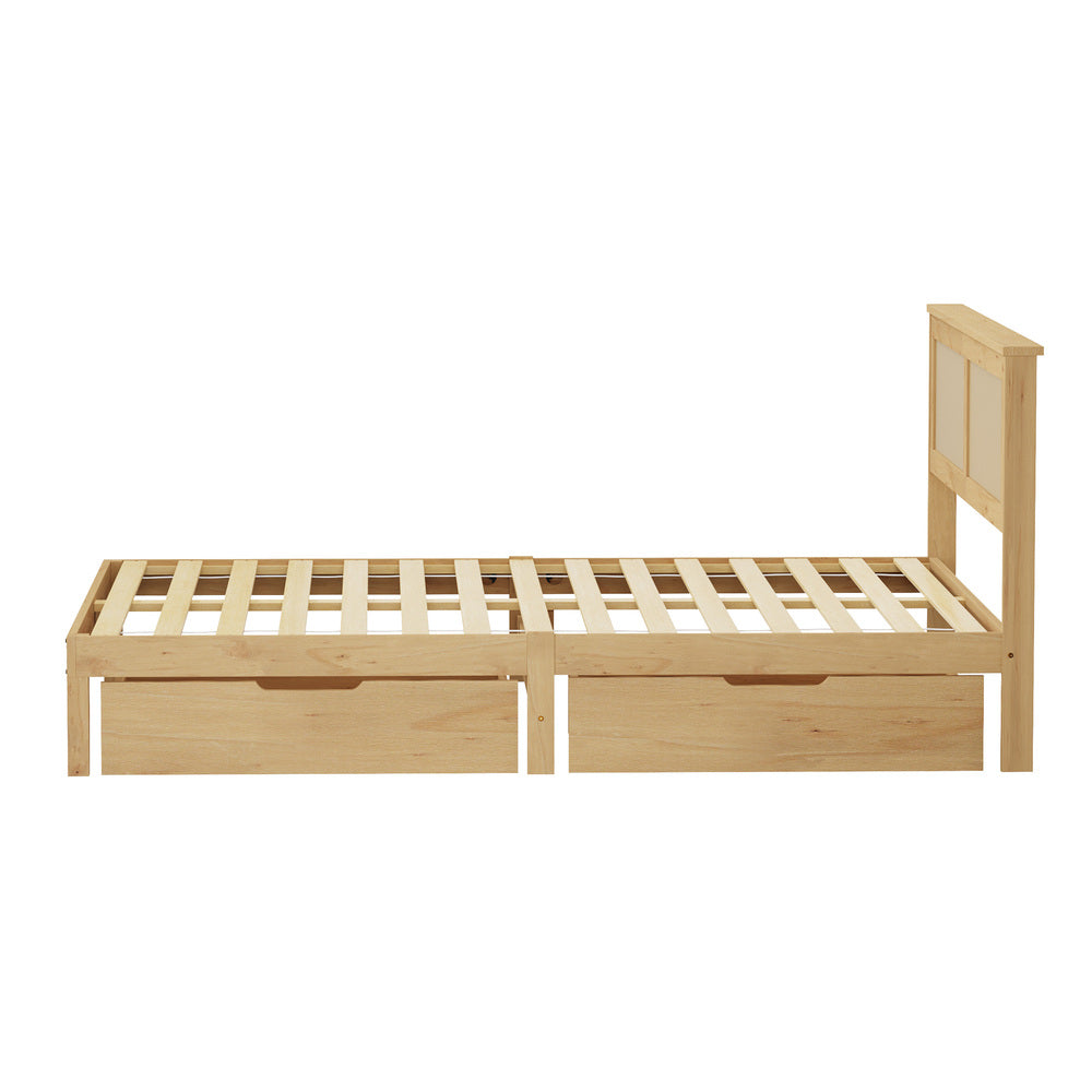 Queen Wooden Bed Frame With Storage 213x161x94cm